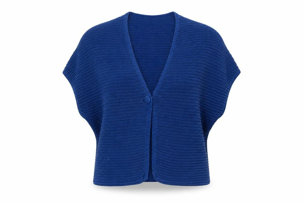 Artgiano Womens Blue V-Neck Cotton Cardigan Jumper Size M