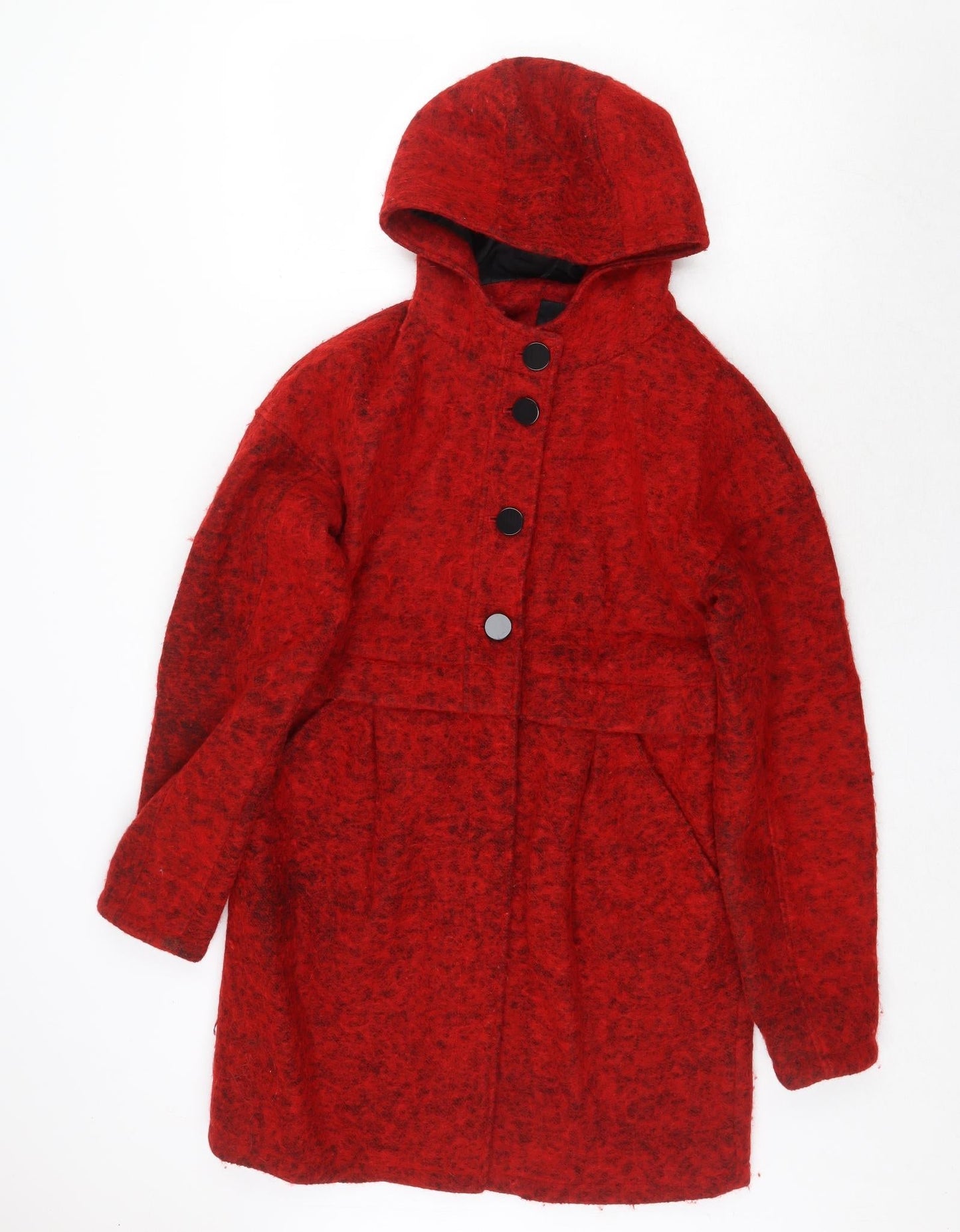 ASOS Womens Red Pea Coat Coat Size 10 Button