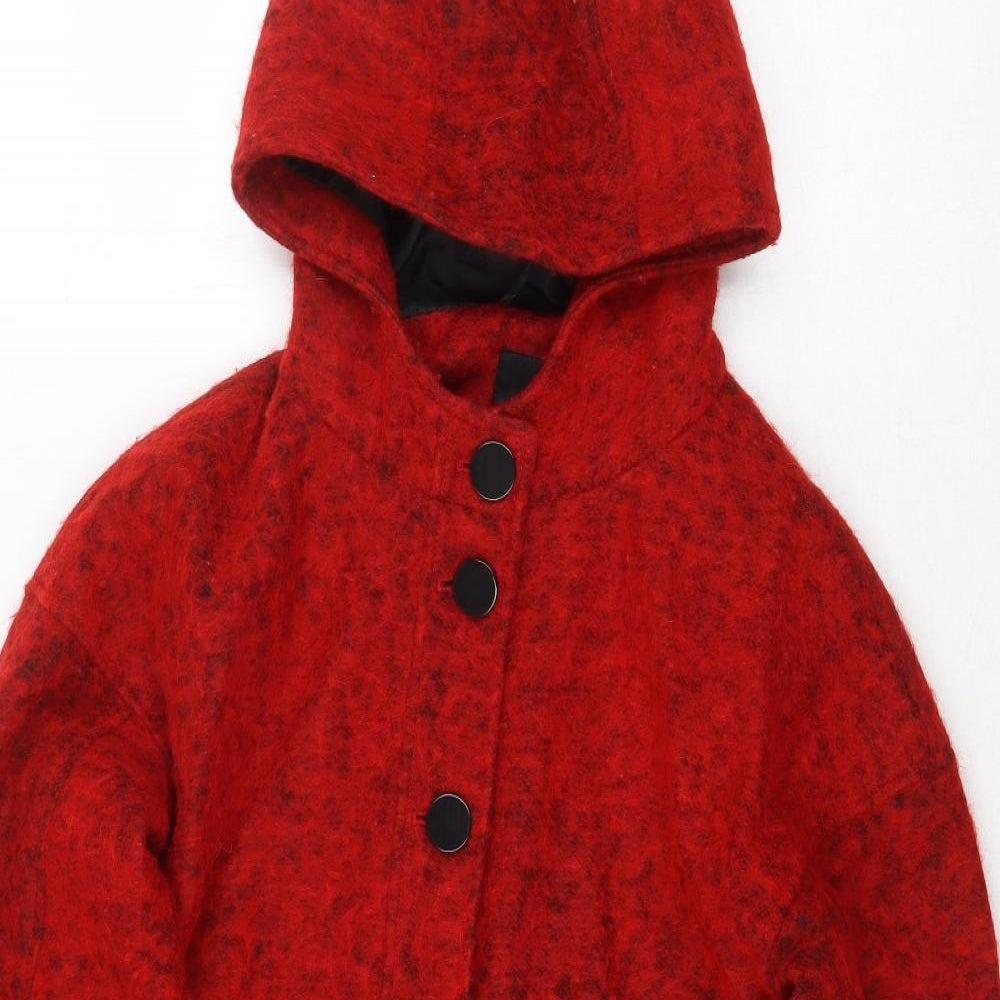 ASOS Womens Red Pea Coat Coat Size 10 Button