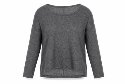 Atmosphere Womens Grey Geometric Polyester Basic Blouse Size 8 Round Neck