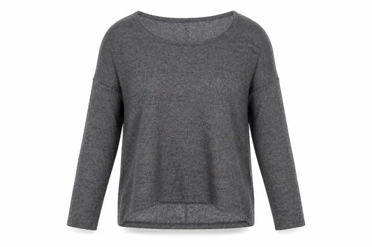 Atmosphere Womens Grey Geometric Polyester Basic Blouse Size 8 Round Neck
