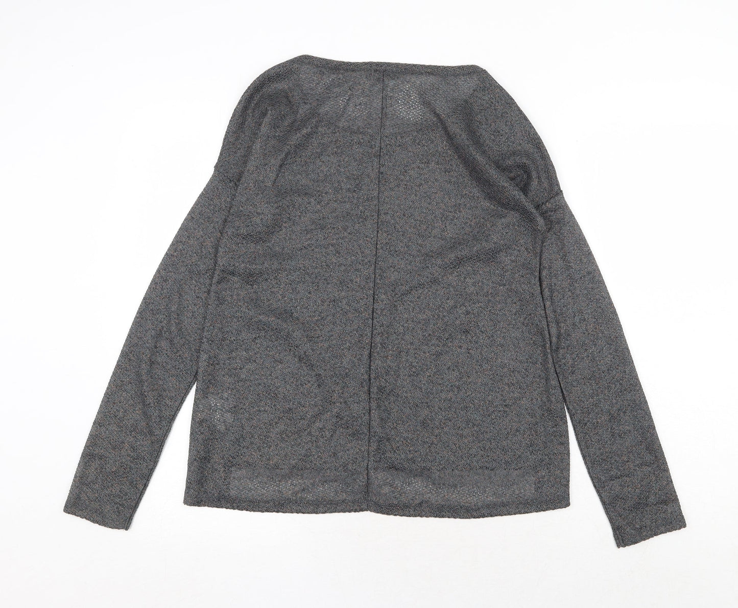 Atmosphere Womens Grey Geometric Polyester Basic Blouse Size 8 Round Neck