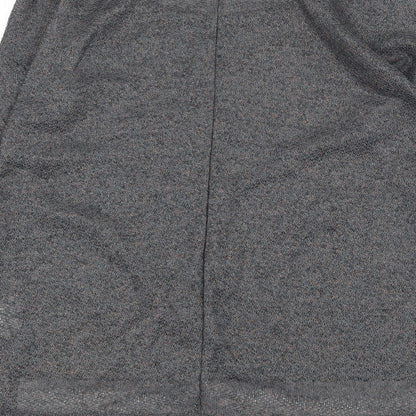 Atmosphere Womens Grey Geometric Polyester Basic Blouse Size 8 Round Neck