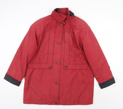 Telemac Womens Red Pea Coat Coat Size 14 Zip