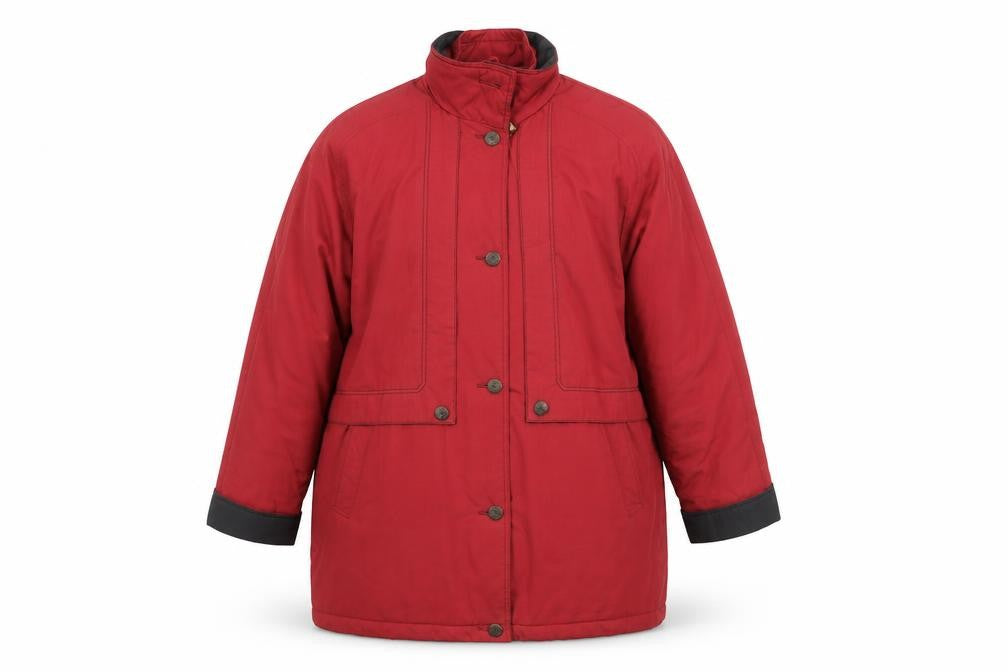 Telemac Womens Red Pea Coat Coat Size 14 Zip