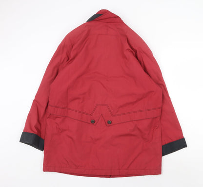 Telemac Womens Red Pea Coat Coat Size 14 Zip