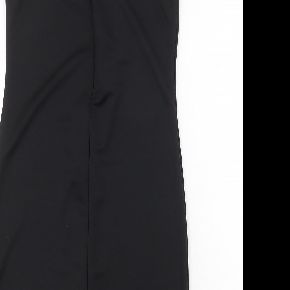 Preworn Womens Black Polyester Bodycon Size S Halter Zip