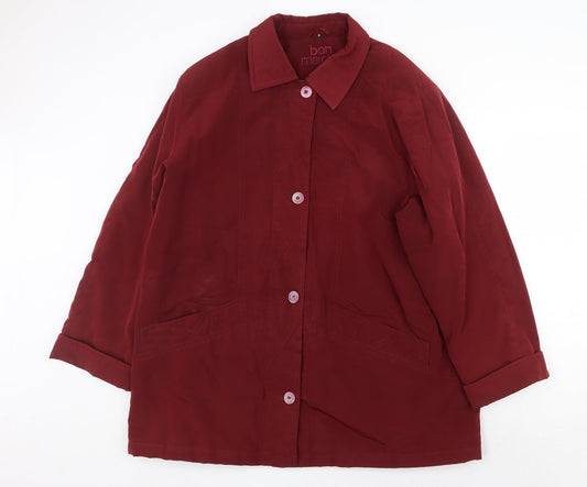 Bonmarché Womens Red Pea Coat Coat Size M Zip