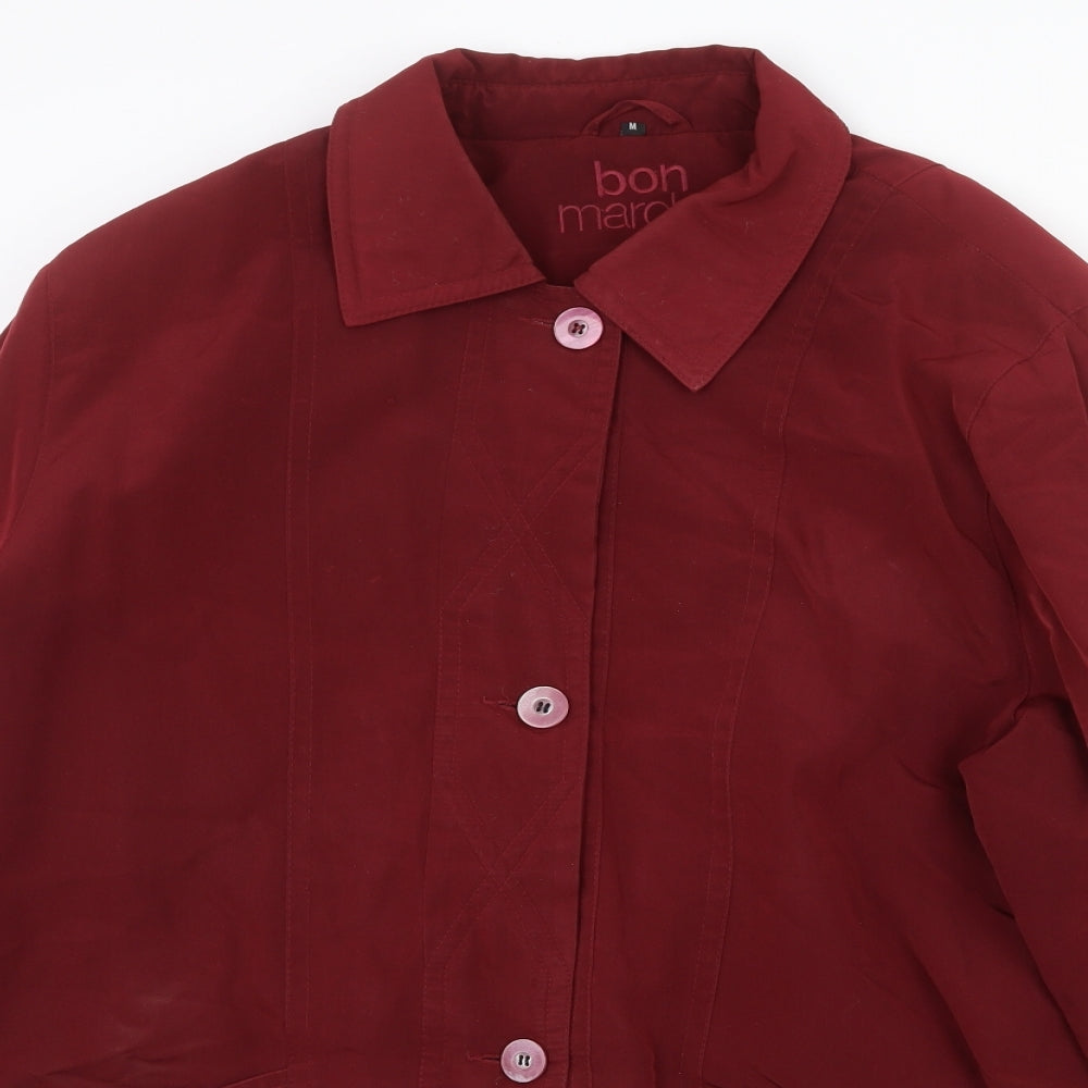 Bonmarché Womens Red Pea Coat Coat Size M Zip