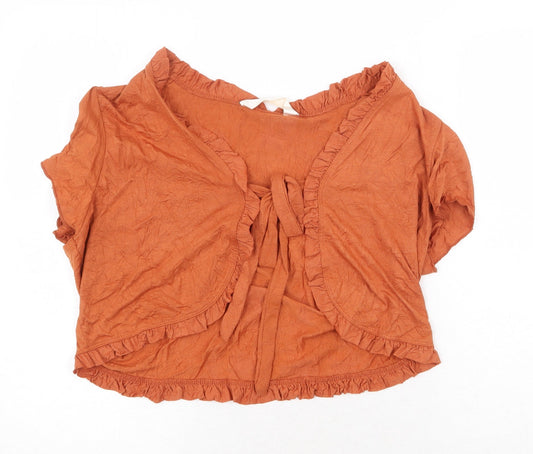 Preloved For Women Womens Orange Polyester Basic Blouse Size 18 V-Neck - Front