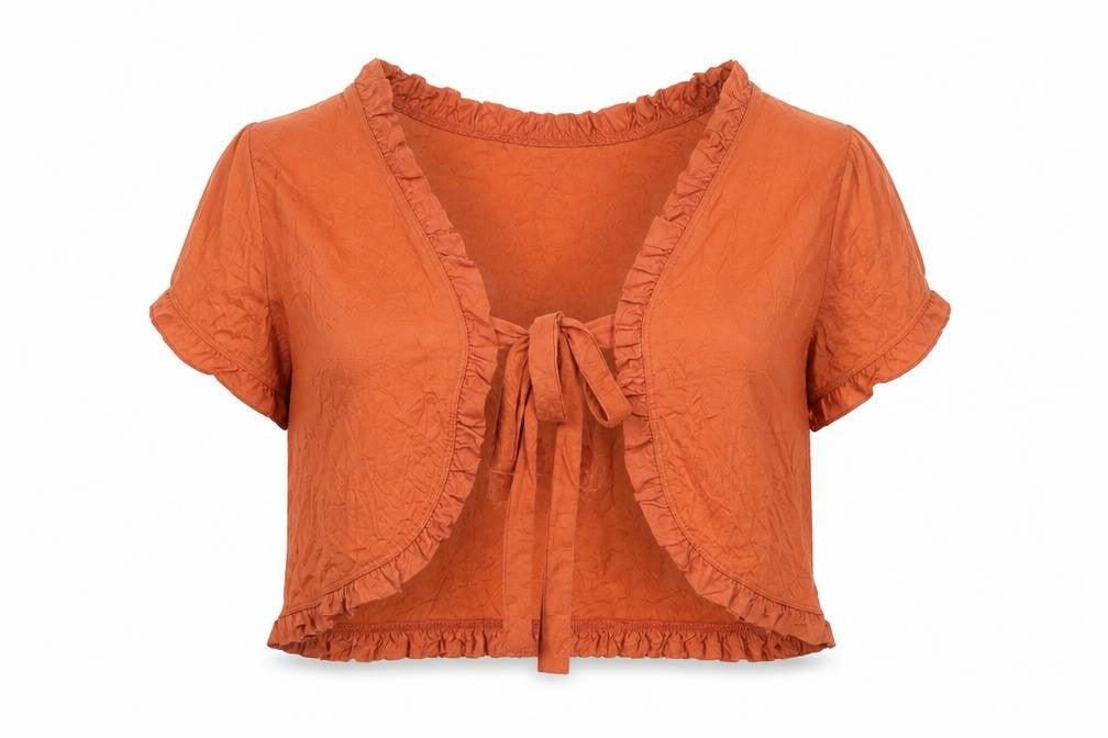 For Women Womens Orange Polyester Basic Blouse Size 18 V-Neck