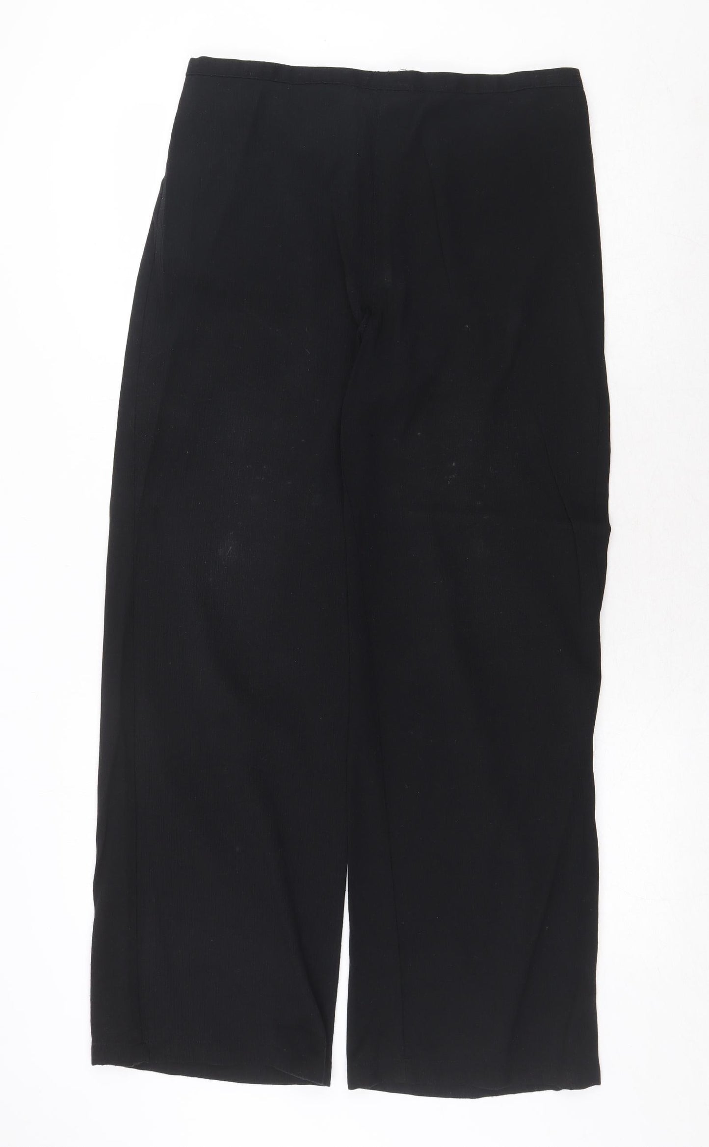 EWM Womens Black Polyester Trousers Size 12 Regular - Elastic Waist