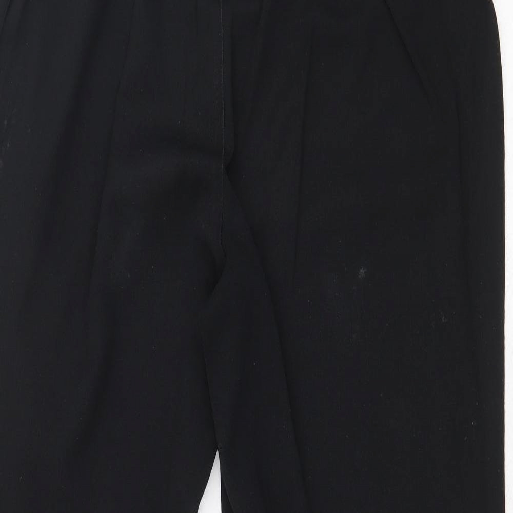 EWM Womens Black Polyester Trousers Size 12 Regular - Elastic Waist