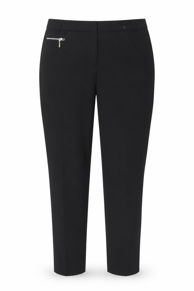 Select Womens Black Polyester Capri Trousers Size 8 Regular Zip