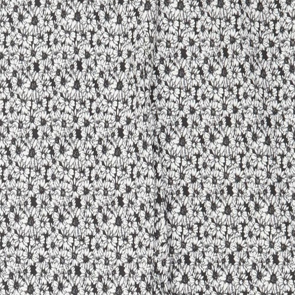 Miss Selfridge Womens White Floral Polyester Trousers Size 10 Regular Zip