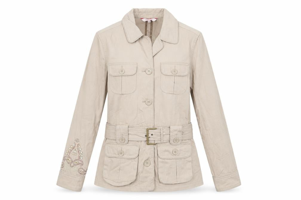 Debenhams Womens Beige Jacket Size 10 Button