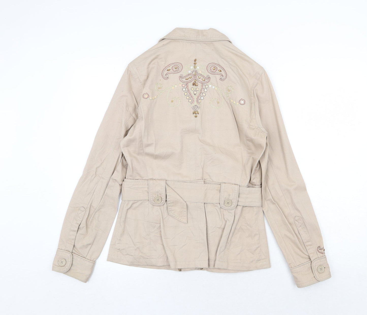 Debenhams Womens Beige Jacket Size 10 Button