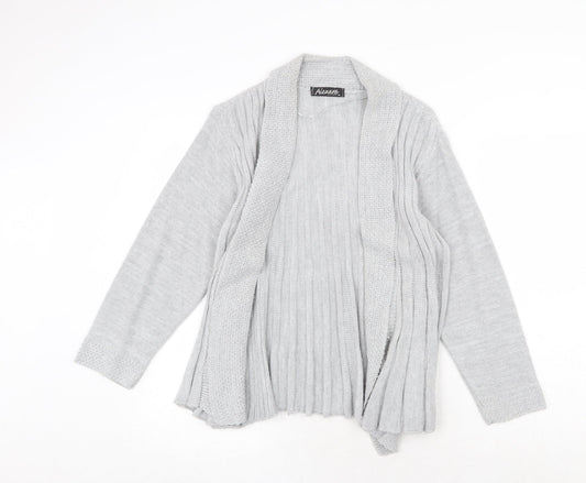 Alexara Womens Grey V-Neck Cotton Cardigan Jumper Size M