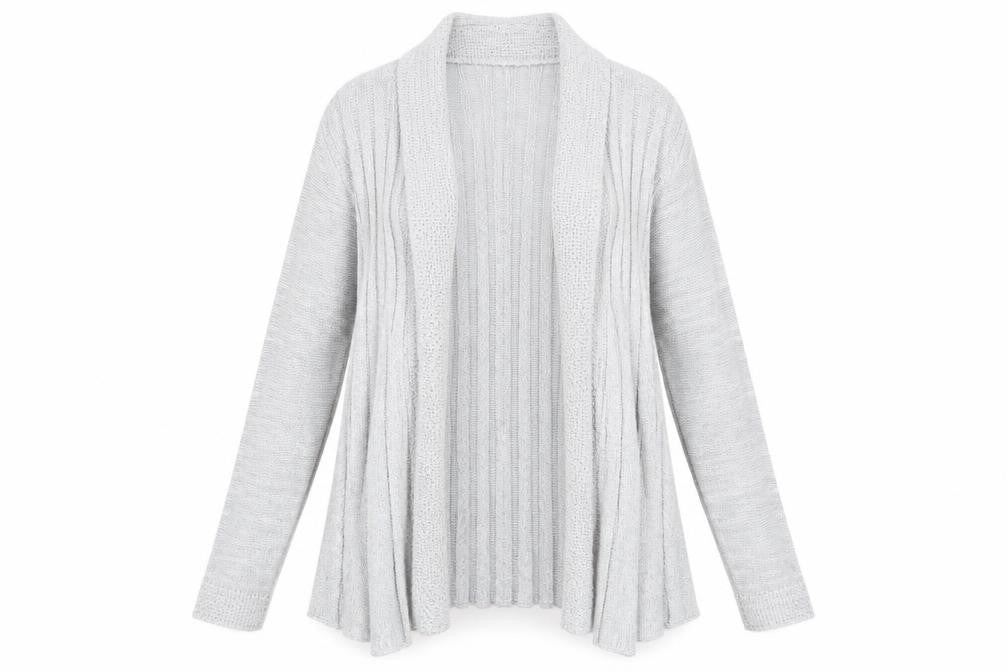 Alexara Womens Grey V-Neck Cotton Cardigan Jumper Size M