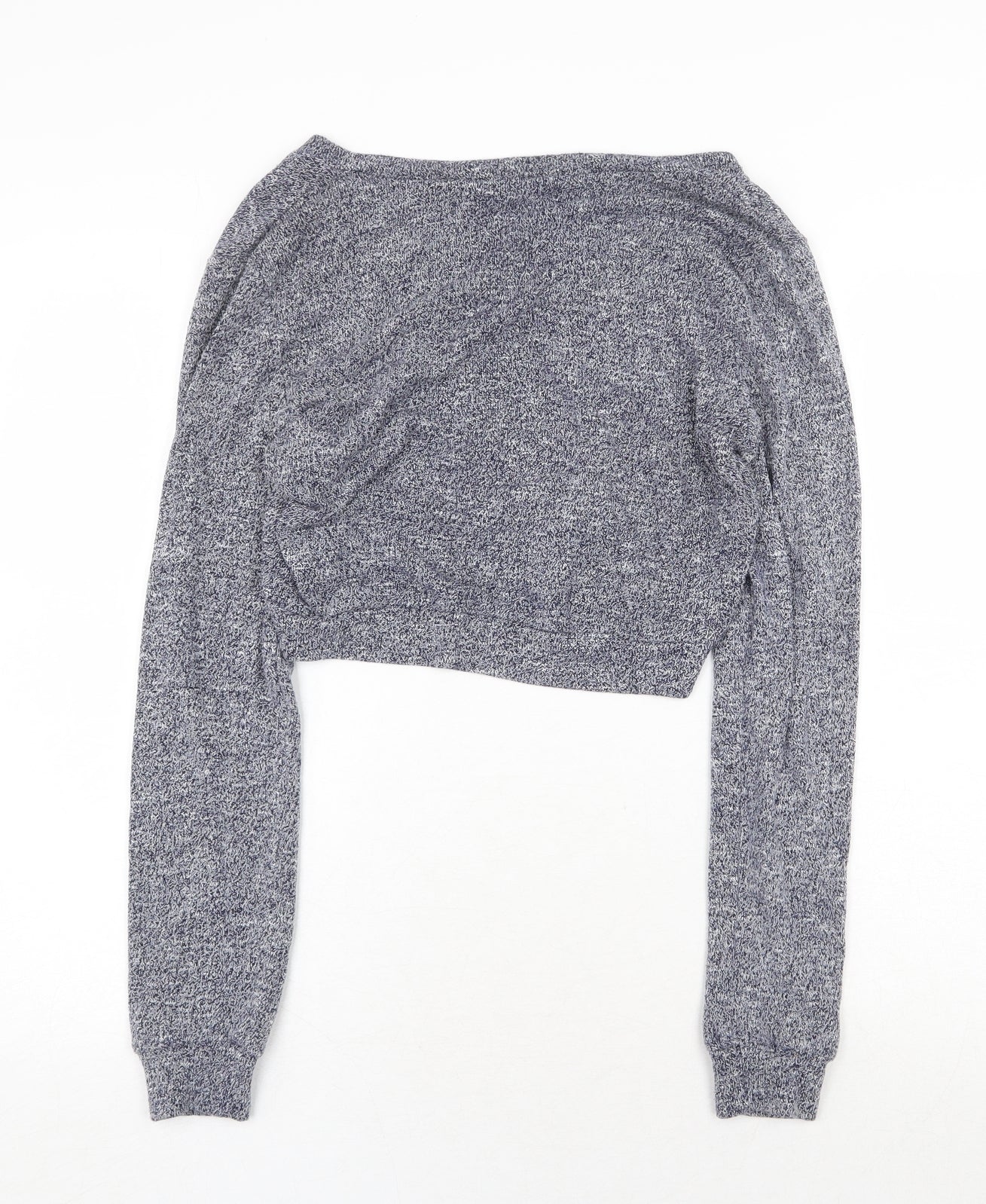 Luck & Trouble Womens Black V-Neck Cotton Pullover Jumper Size 10