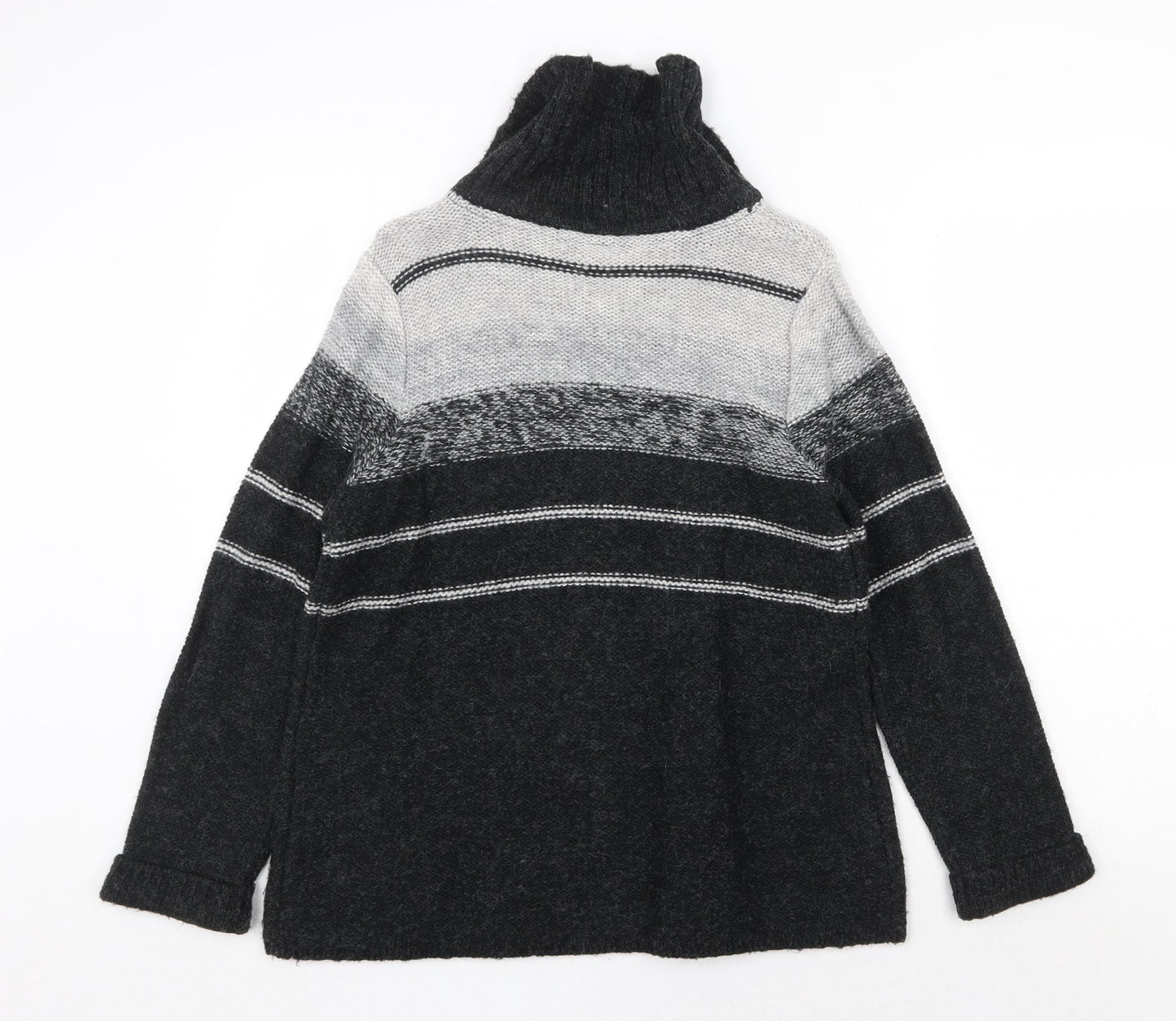 Bonmarché Womens Grey V-Neck Acrylic Cardigan Jumper Size S