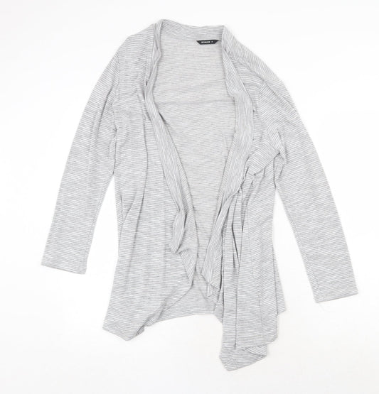 Roman Womens Grey V-Neck Striped Viscose Cardigan Jumper Size 10
