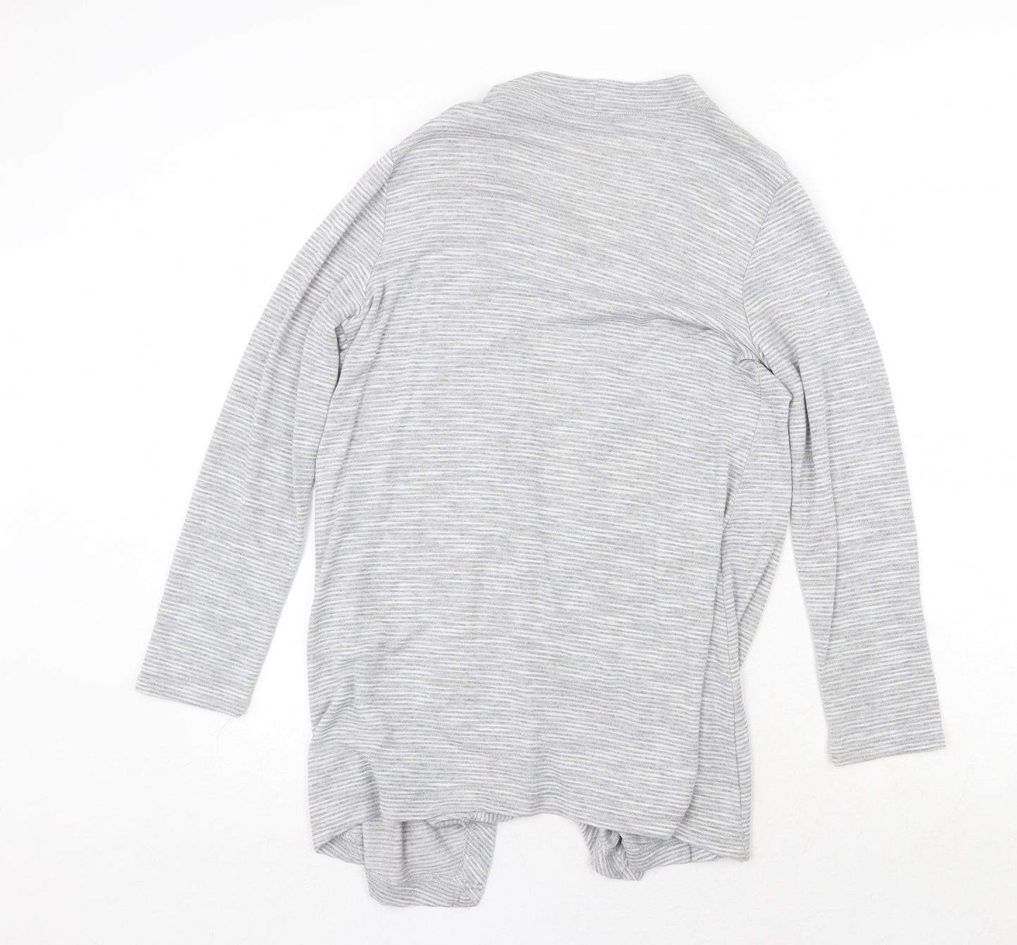 Roman Womens Grey V-Neck Striped Viscose Cardigan Jumper Size 10