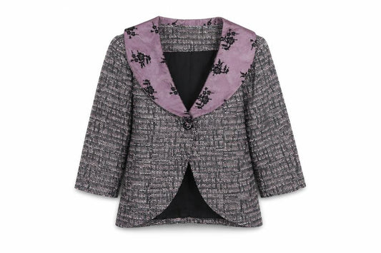 Annika Womens Purple Polyacrylate Fibre Jacket Blazer Size 12