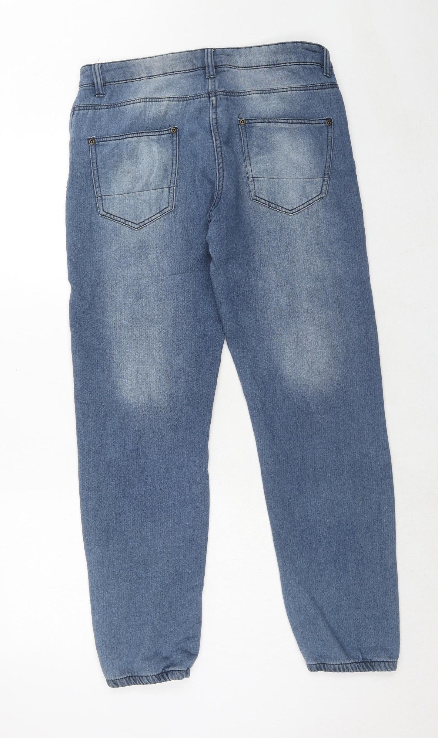 Blue Motion Womens Blue Cotton Straight Jeans Size 12 Regular Zip