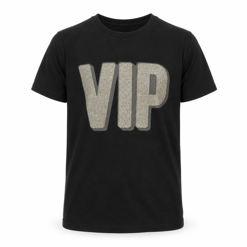 Next Boys Black Cotton Basic T-Shirt Size 10 Years Round Neck Pullover - VIP Print