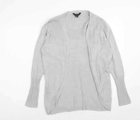 Miso Womens Grey V-Neck Acrylic Cardigan Jumper Size 12