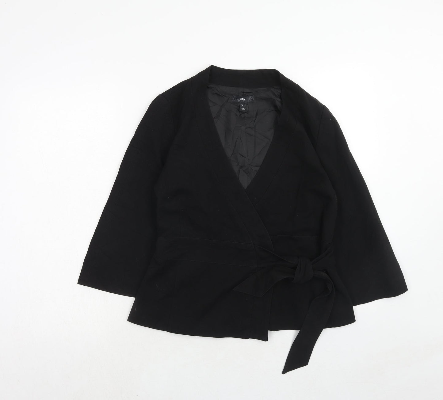 H&M Womens Black Jacket Size 10 Tie - Tie Side
