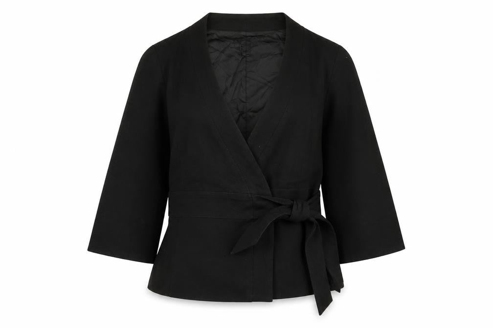 H&M Womens Black Jacket Size 10 Tie - Tie Side