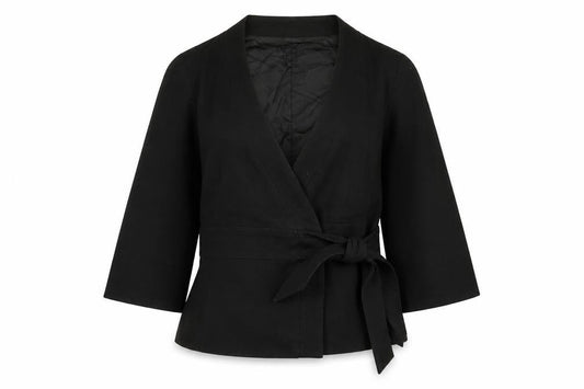 H&M Womens Black Jacket Size 10 Tie - Tie Side