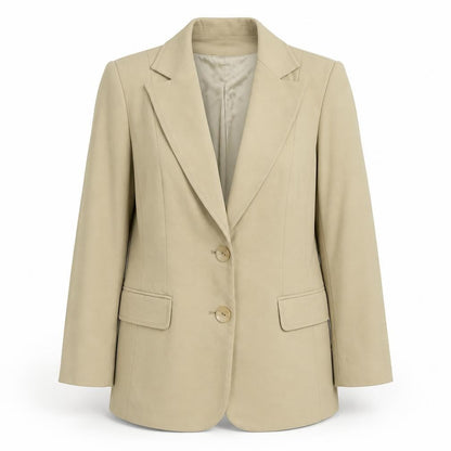 Busy Womens Beige Polyester Jacket Suit Jacket Size 10