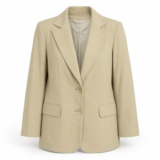 Busy Womens Beige Polyester Jacket Suit Jacket Size 10