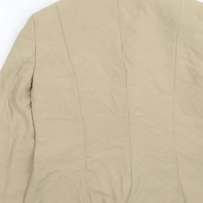 Busy Womens Beige Polyester Jacket Suit Jacket Size 10