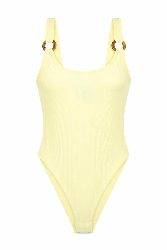 H&M Womens Yellow Polyester Bodysuit One-Piece Size S Snap