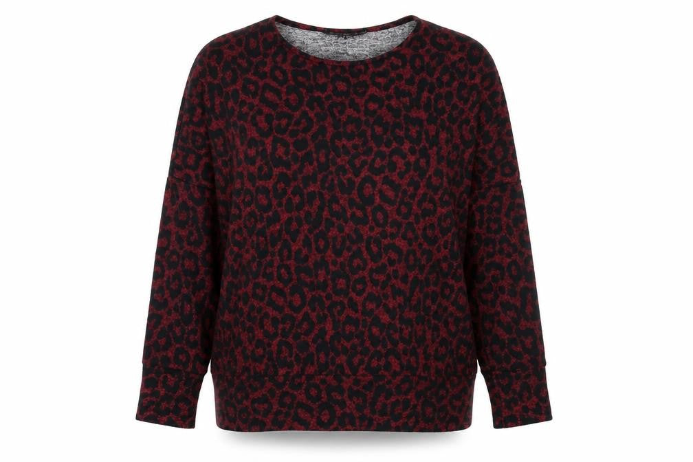 Dorothy Perkins Womens Purple Animal Print Polyester Pullover Sweatshirt Size 10 Pullover - Leopard Pattern