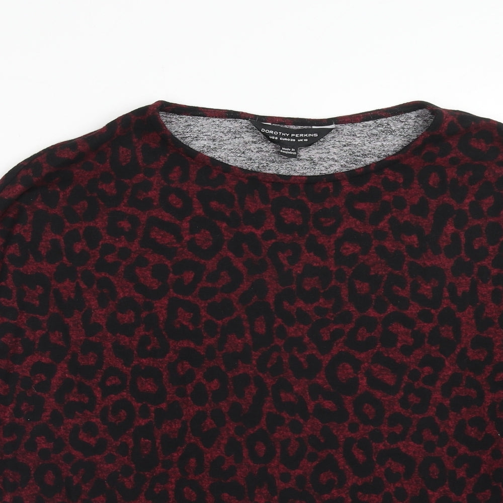 Dorothy Perkins Womens Purple Animal Print Polyester Pullover Sweatshirt Size 10 Pullover - Leopard Pattern