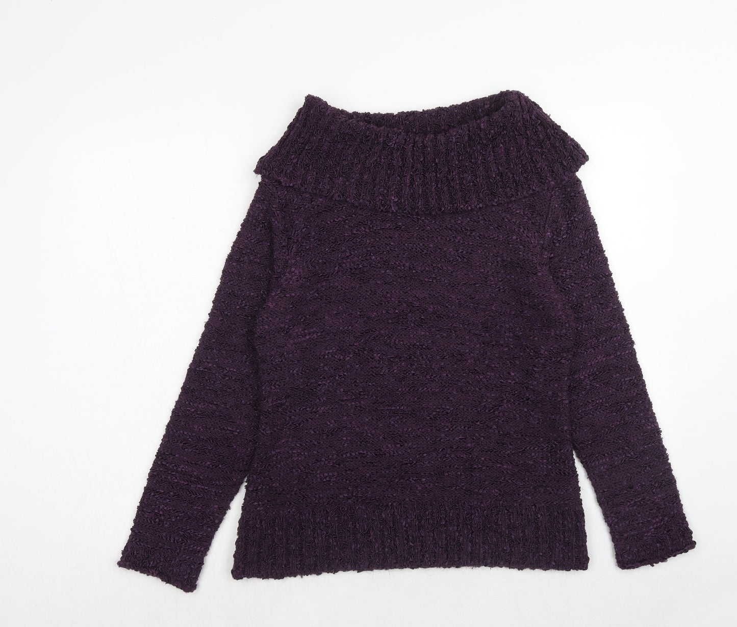 ALEXARA Womens Purple Roll Neck Acrylic Pullover Jumper Size M
