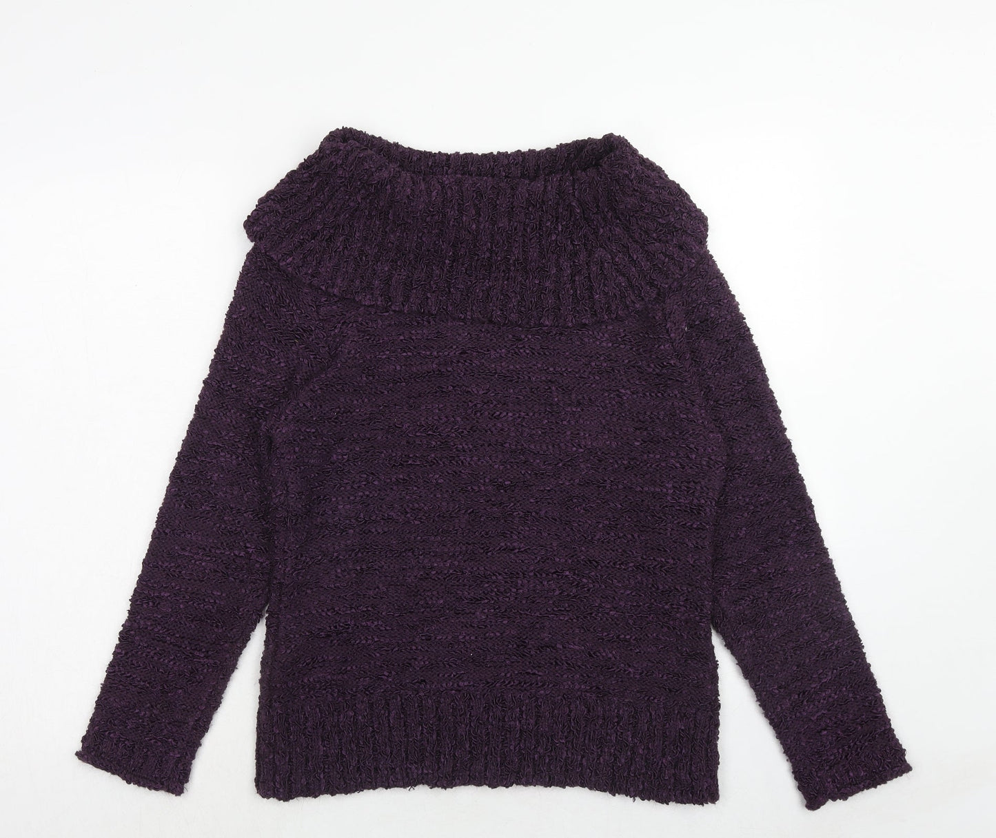 ALEXARA Womens Purple Roll Neck Acrylic Pullover Jumper Size M