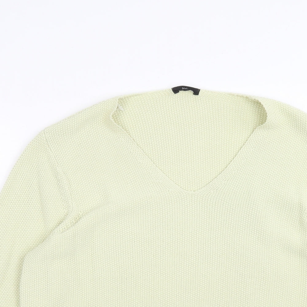 M&Co Womens Green V-Neck Acrylic Pullover Jumper Size 16