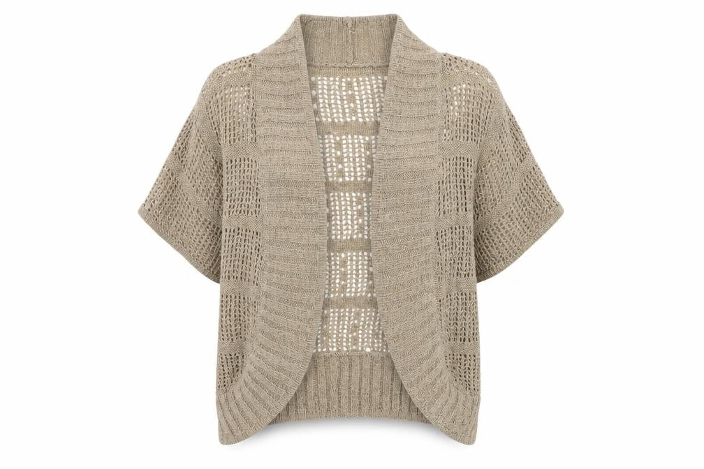 M&Co Womens Brown V-Neck Acrylic Cardigan Jumper Size L