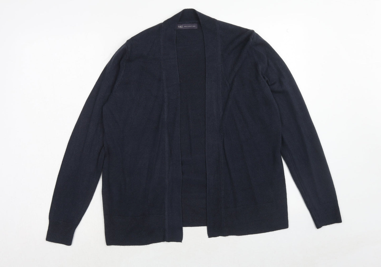 Marks and Spencer Womens Blue V-Neck Acrylic Cardigan Jumper Size M