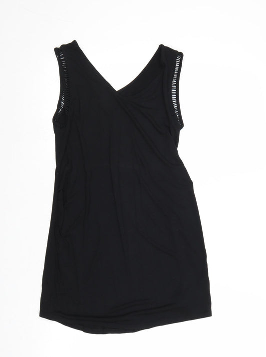 Liz Lange Womens Black Viscose Basic Tank Size XS V-Neck