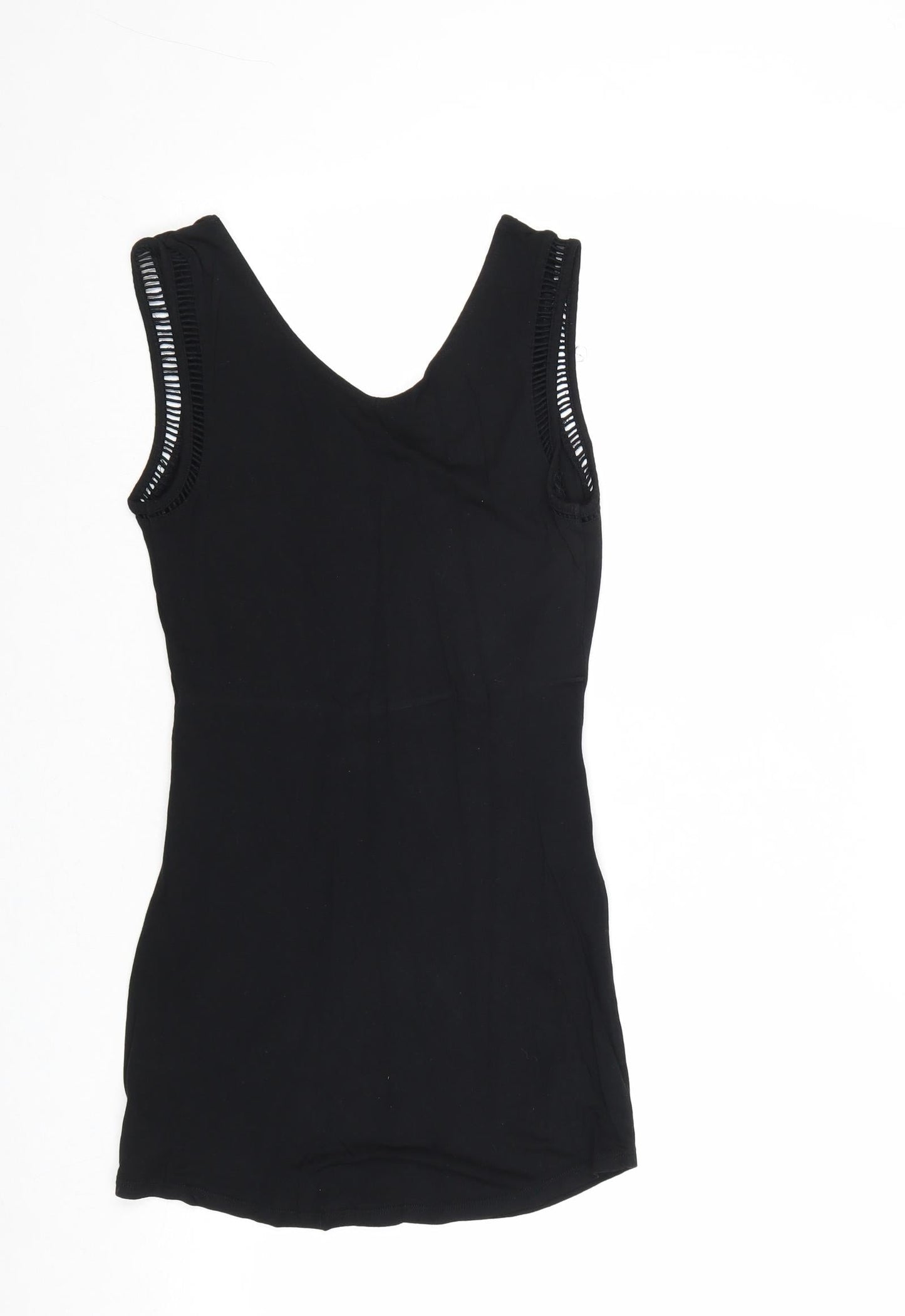 Liz Lange Womens Black Viscose Basic Tank Size XS V-Neck