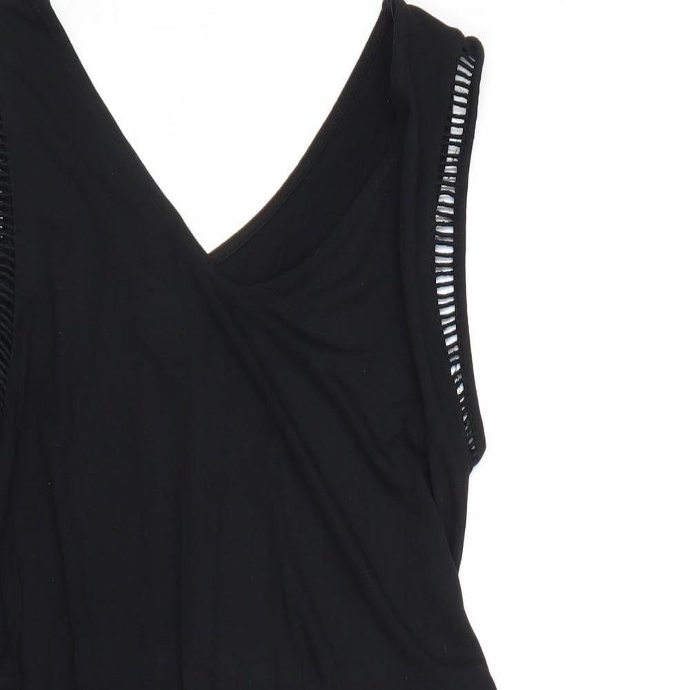 Liz Lange Womens Black Viscose Basic Tank Size XS V-Neck