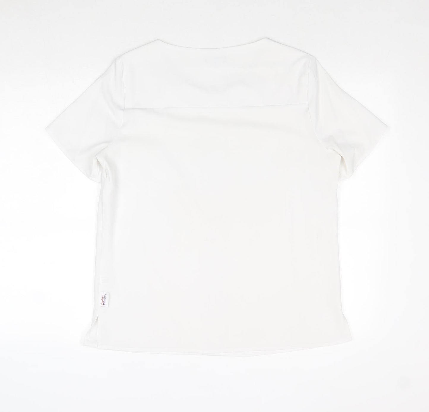 Vortex Womens White Polyester Basic Blouse Size 12 Boat Neck