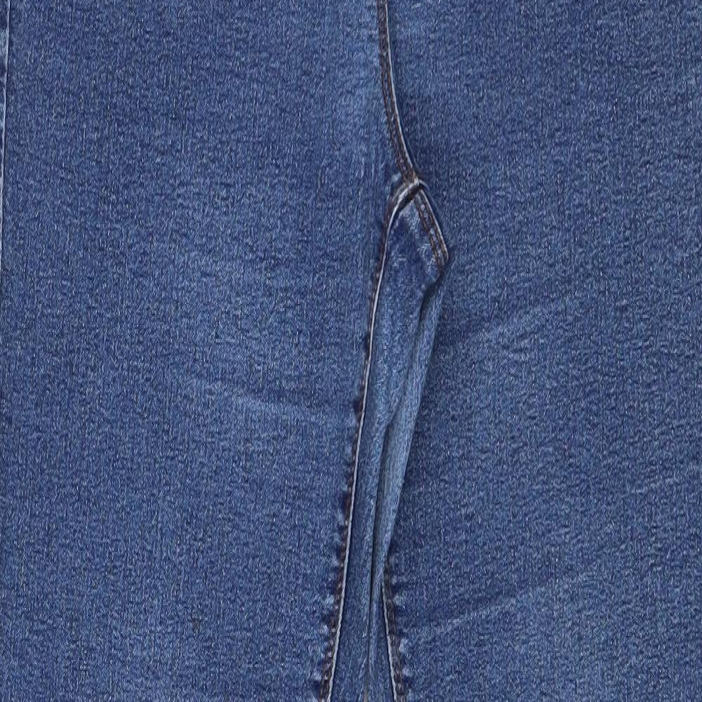 Papaya Womens Blue Cotton Skinny Jeans Size 10 Regular Zip